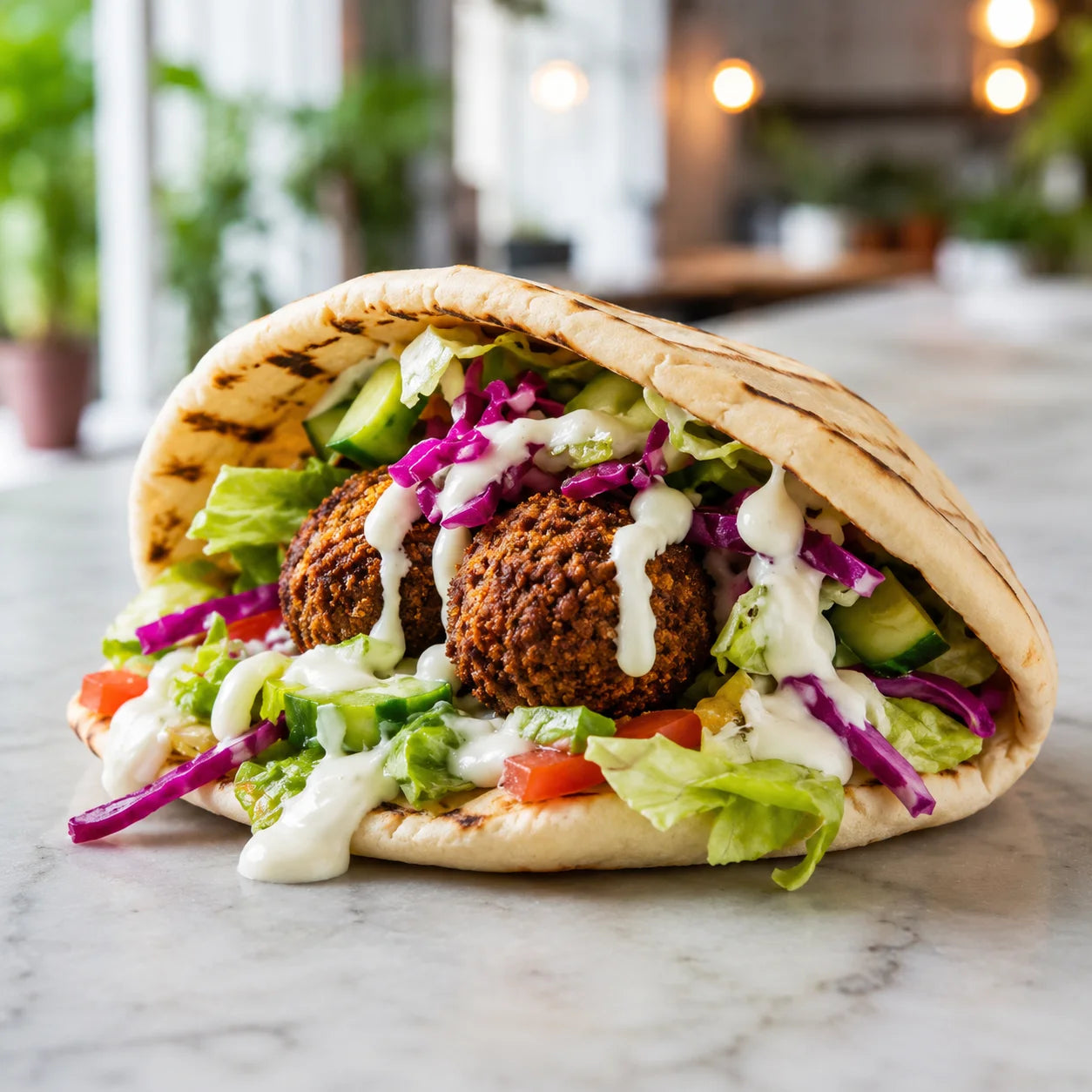 Authentic falafel roll
