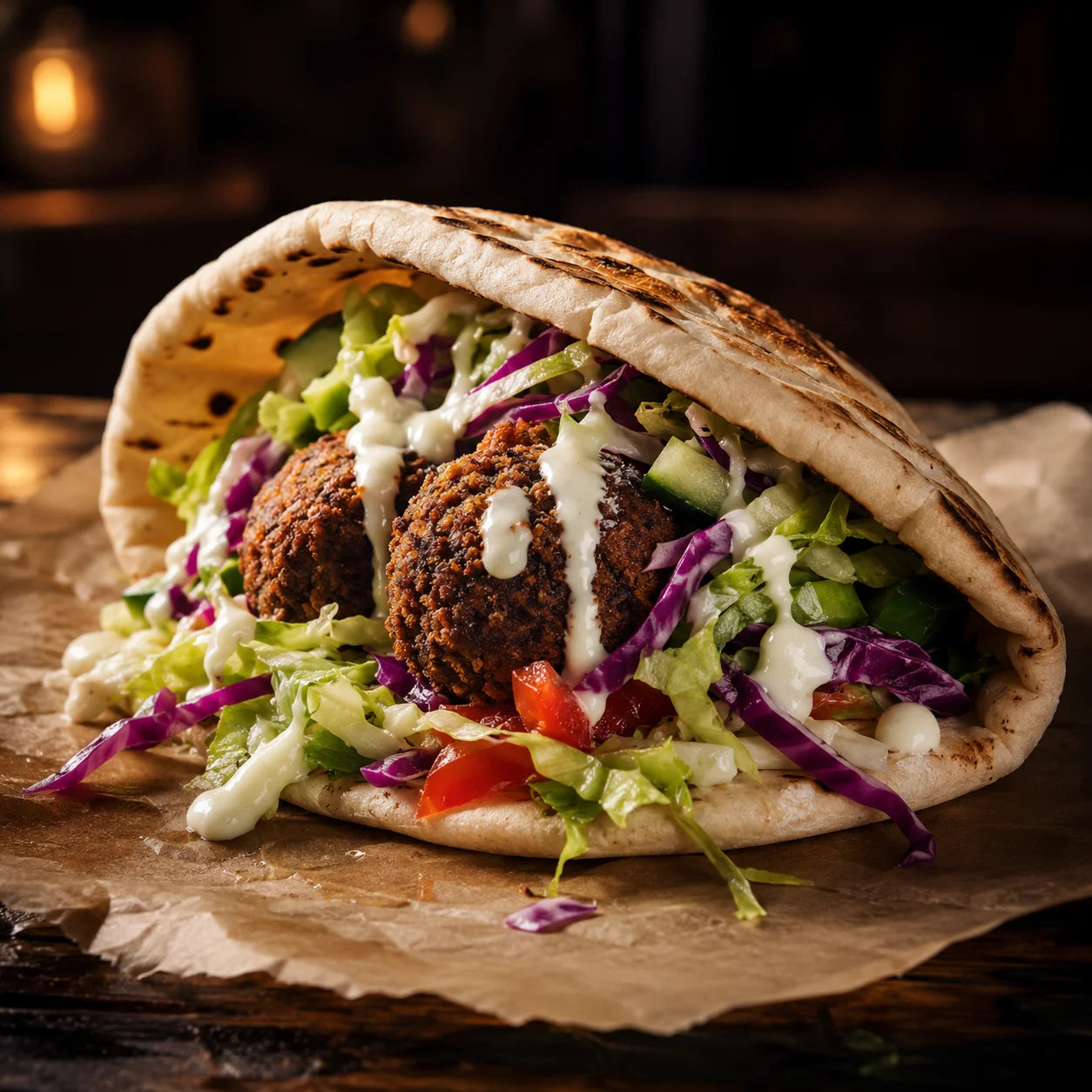 Crispy falafel wrap
