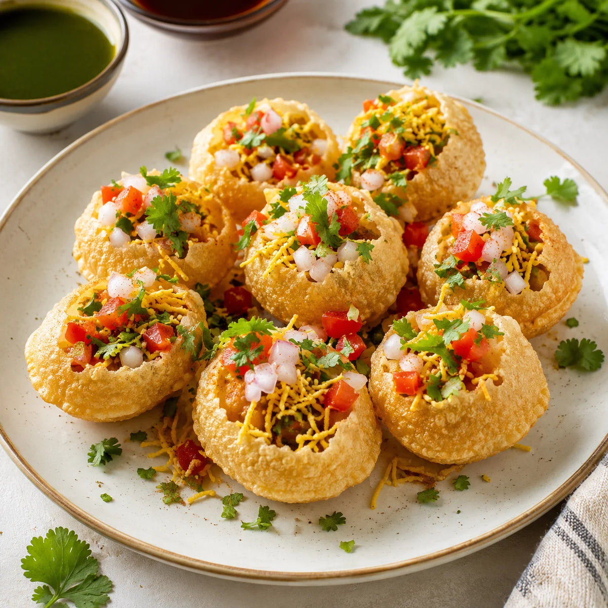 Crispy gol gappay snack

