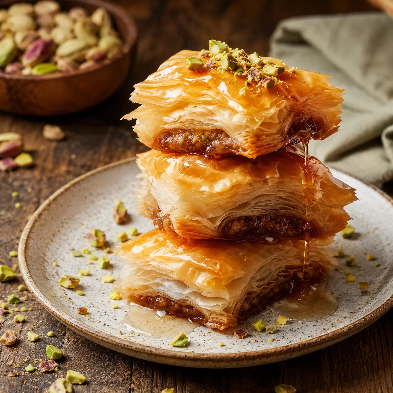 Crispy layered baklava
