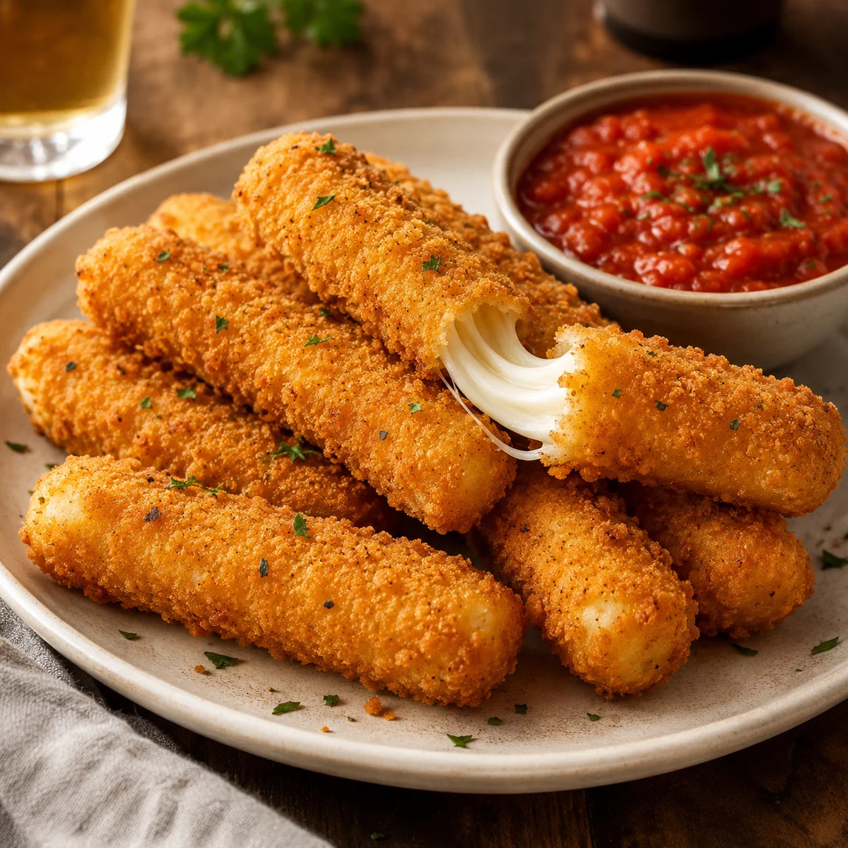 Crispy mozzarella cheese sticks
