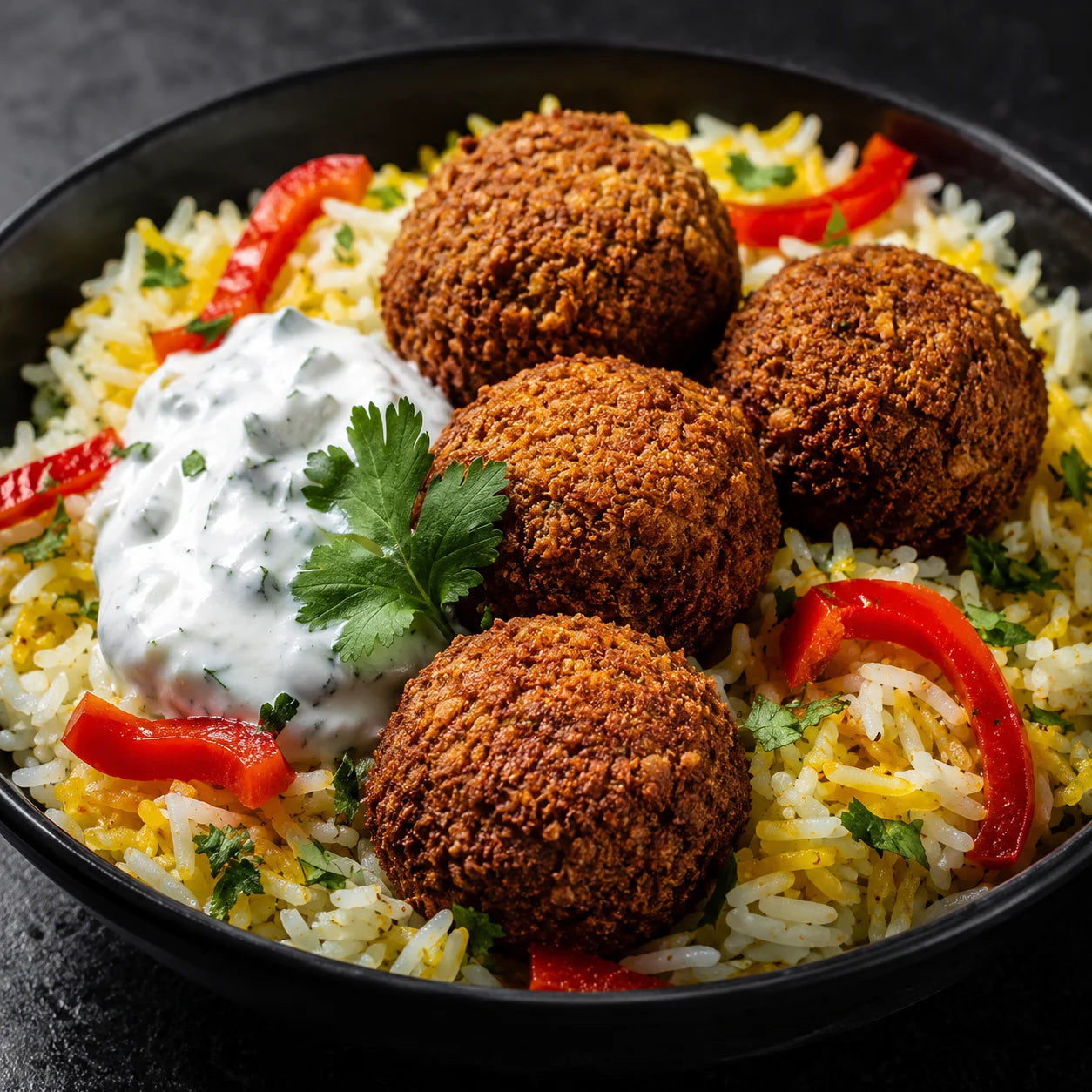 Fairfield falafel rice bowl

