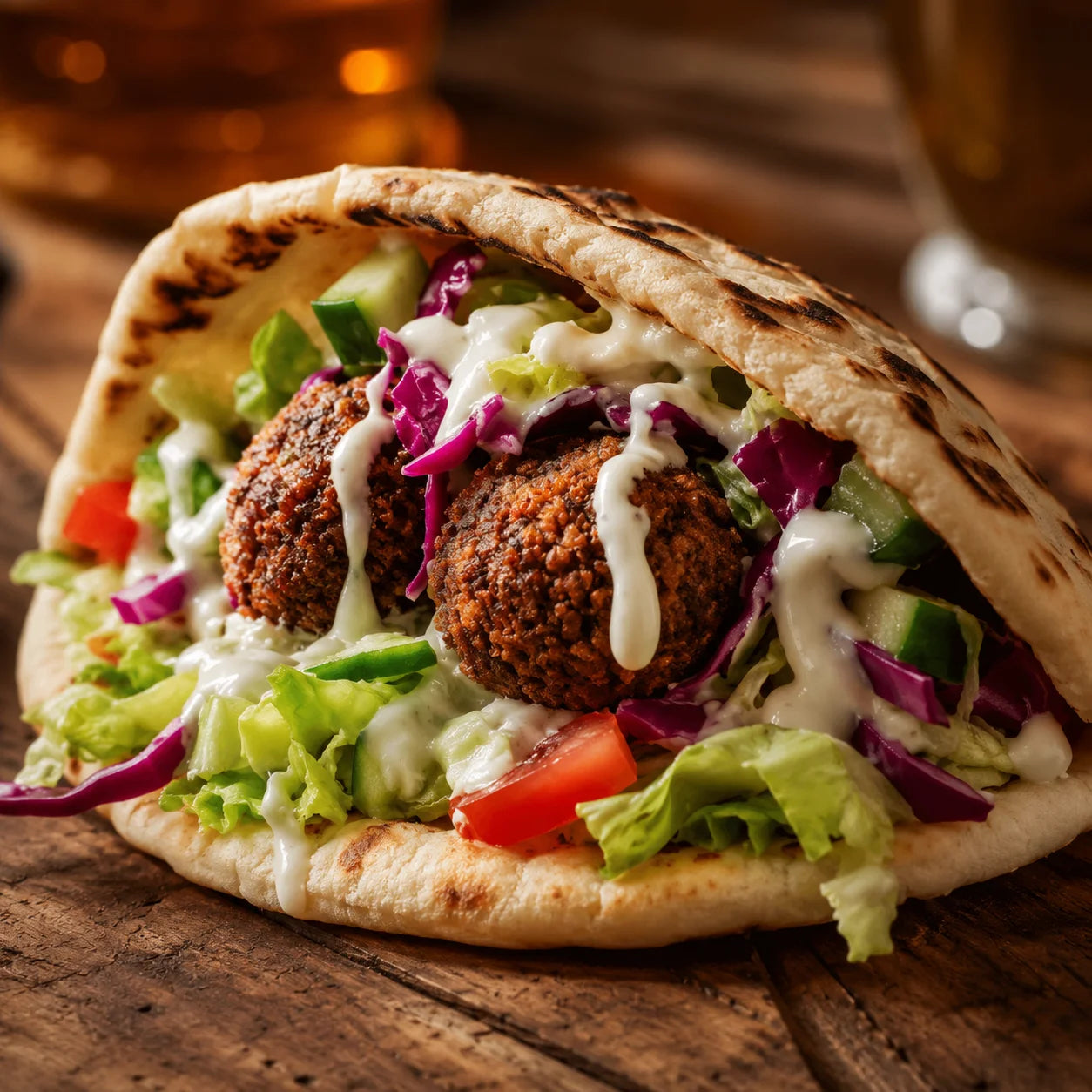 Fresh falafel wrap
