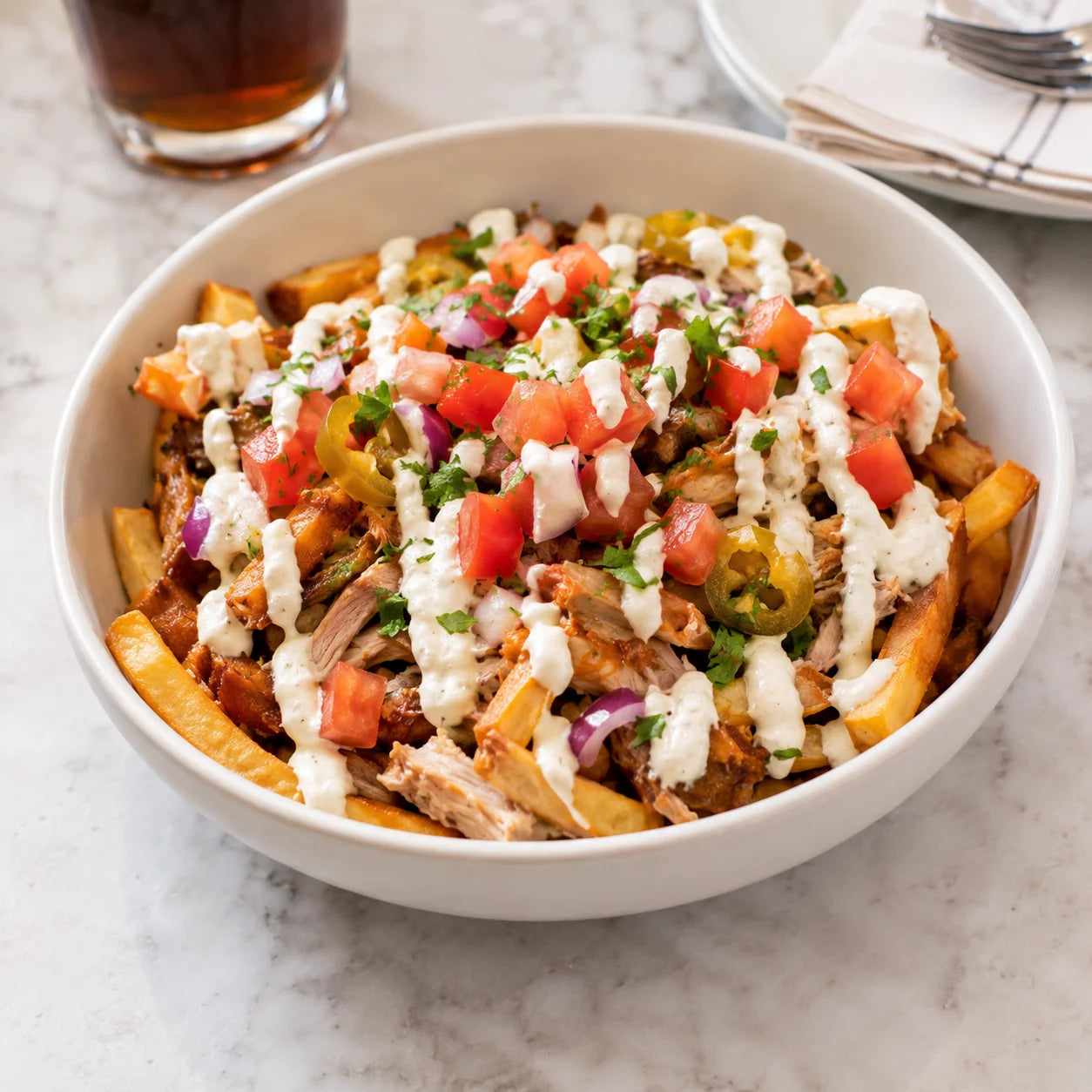 Fresh topped fries
