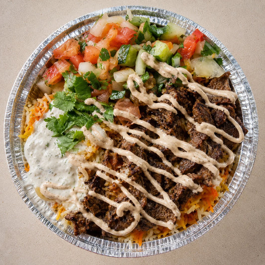 Grilled gyro rice bowl
