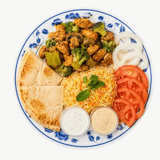Grilled vegetable gyro platter
