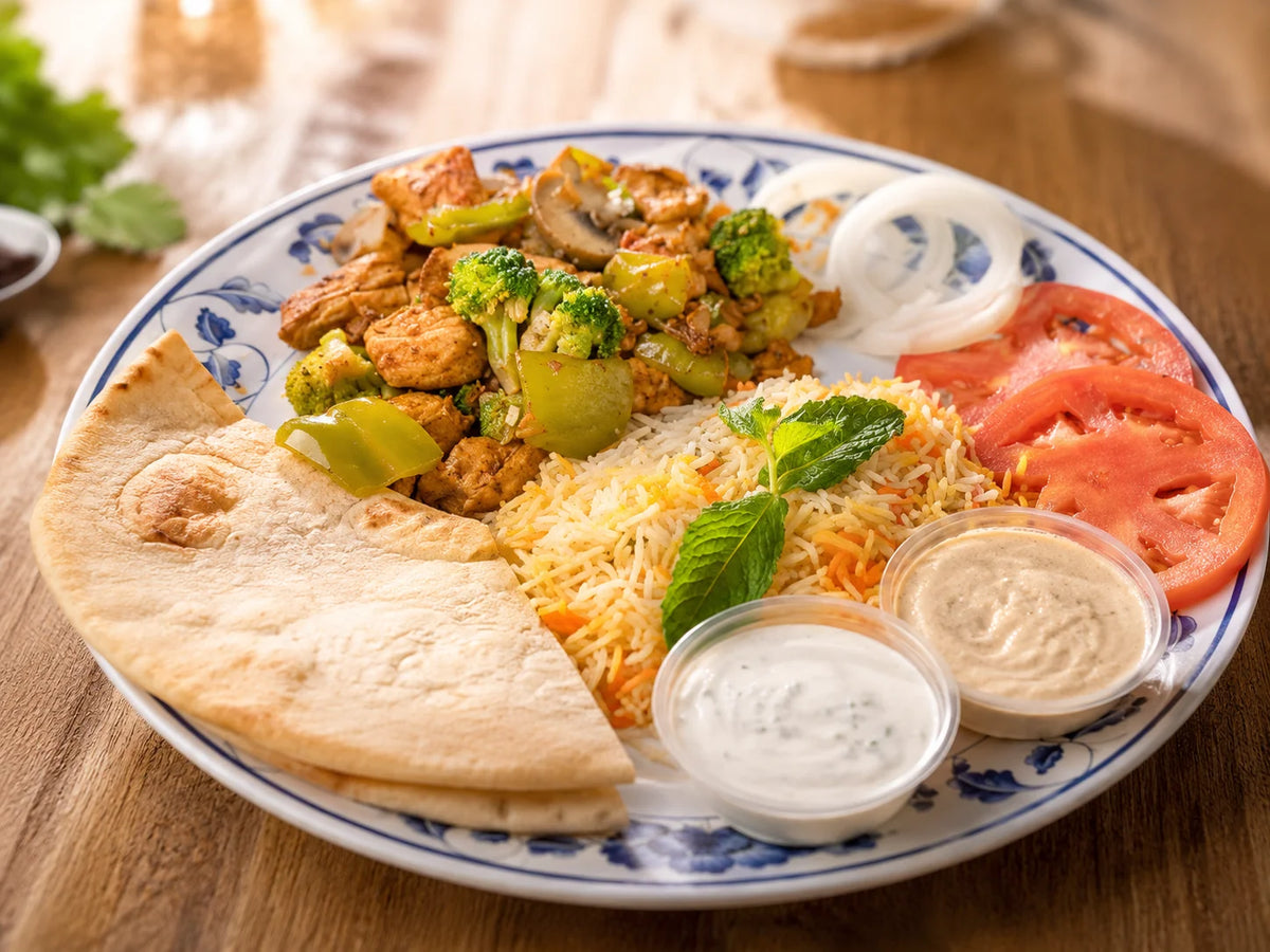 Halal chicken protein platter
