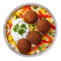 Halal falafel rice bowl
