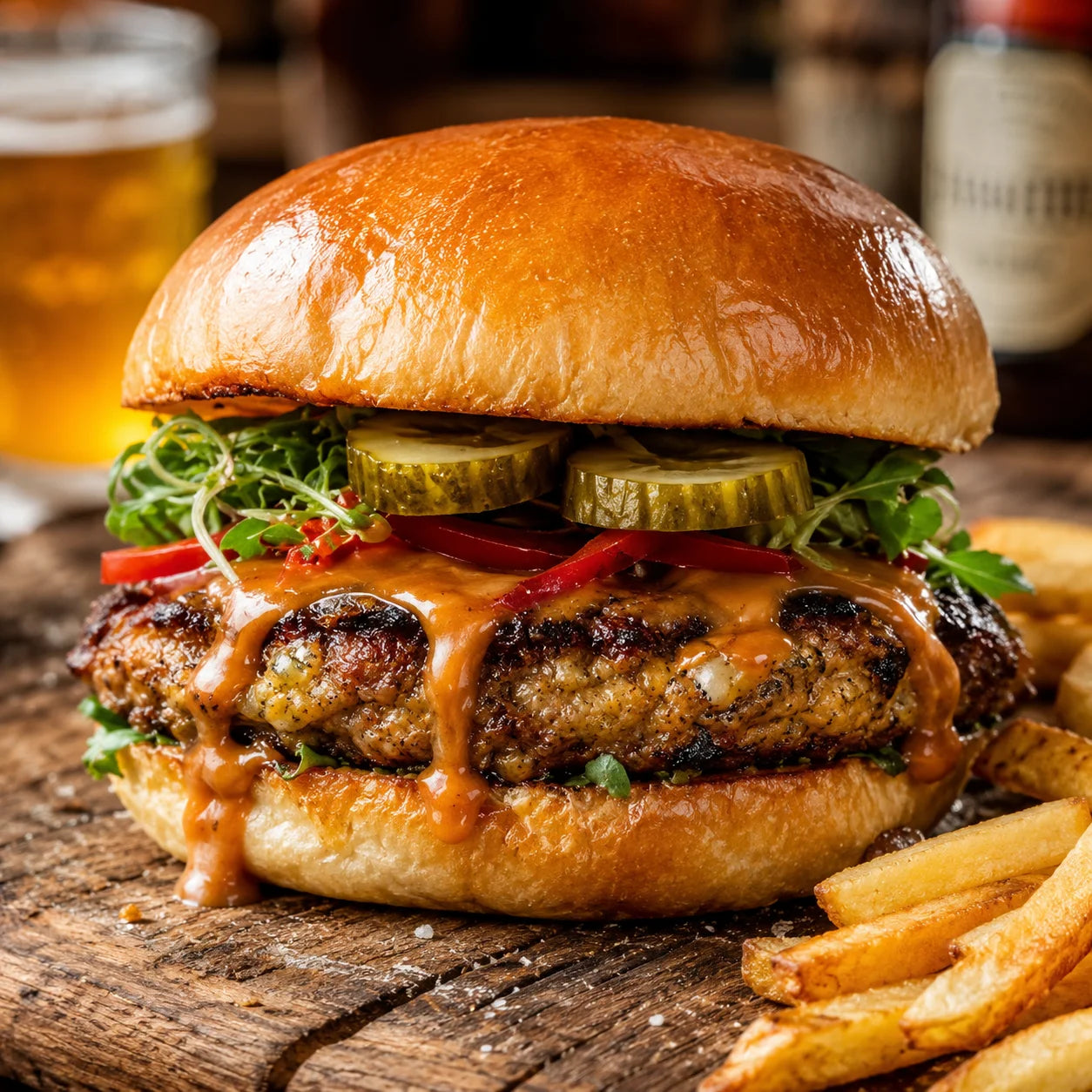 Juicy beef burger
