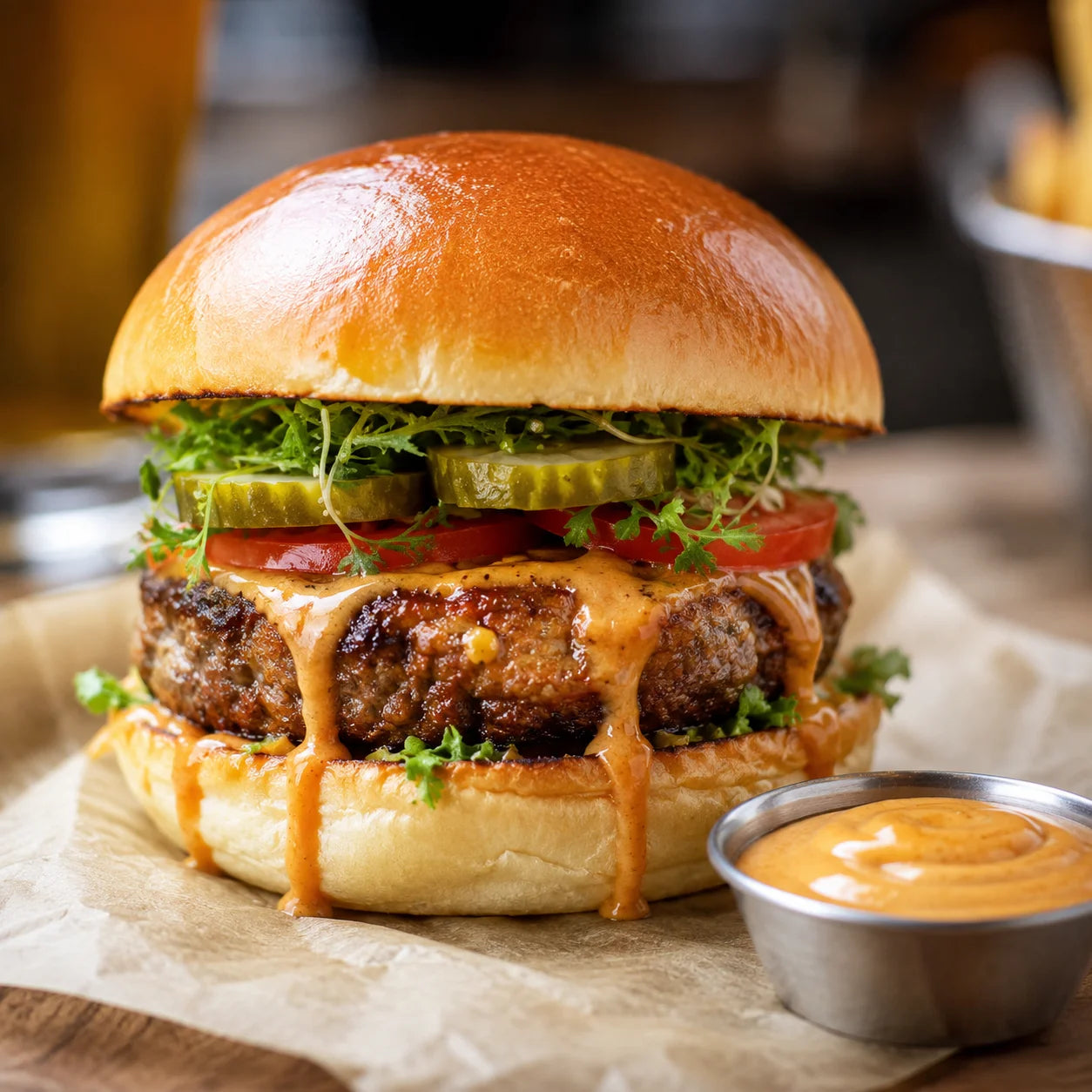 Juicy cheese burger
