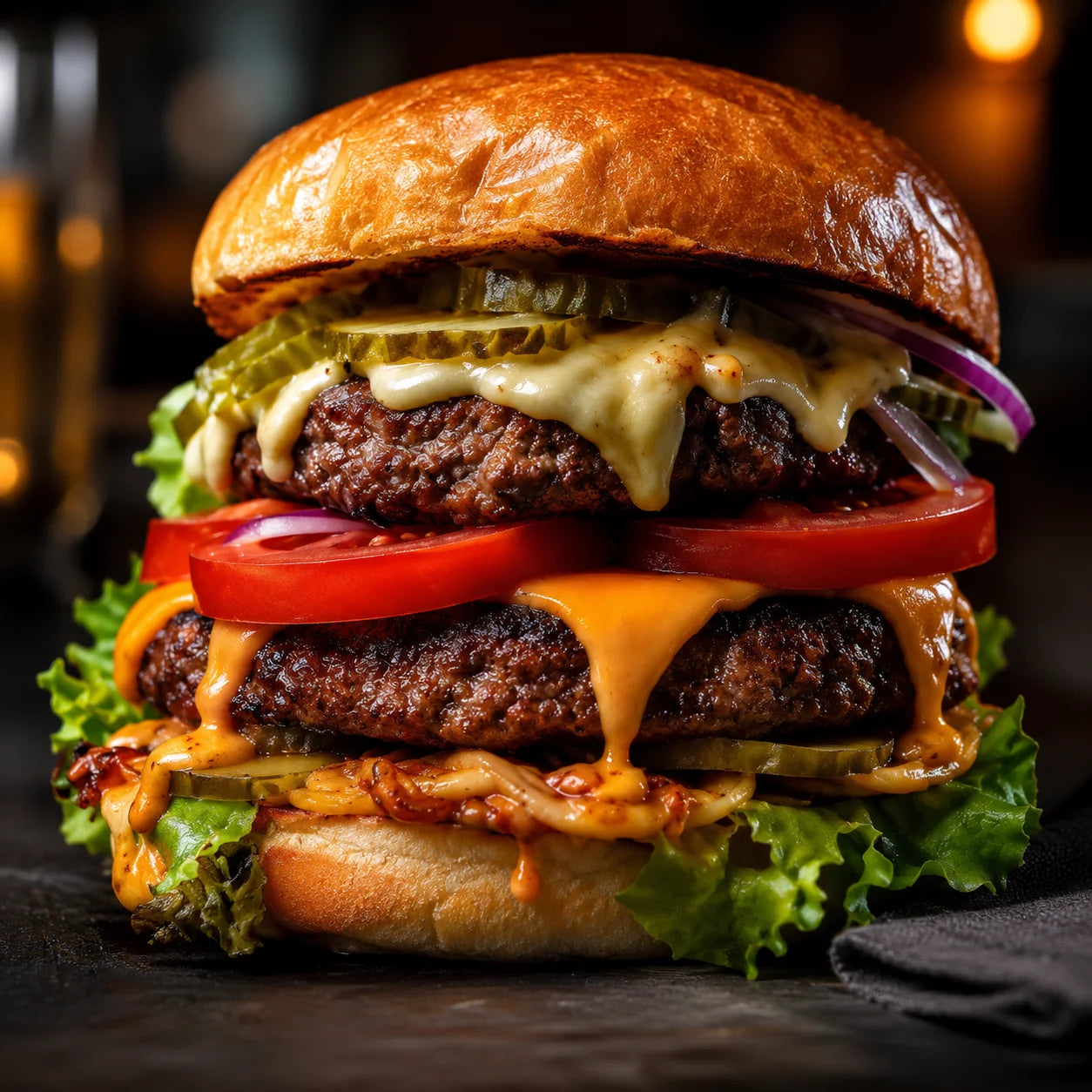 Juicy double burger
