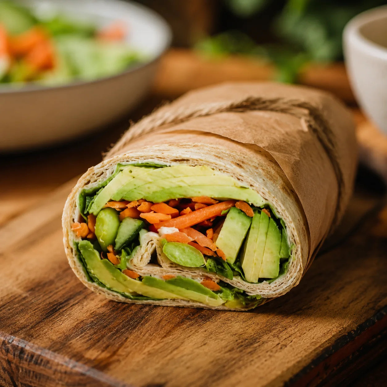 Meatless vegetable wrap