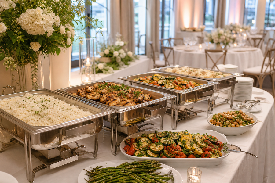 Professional catering services providing delicious food for events