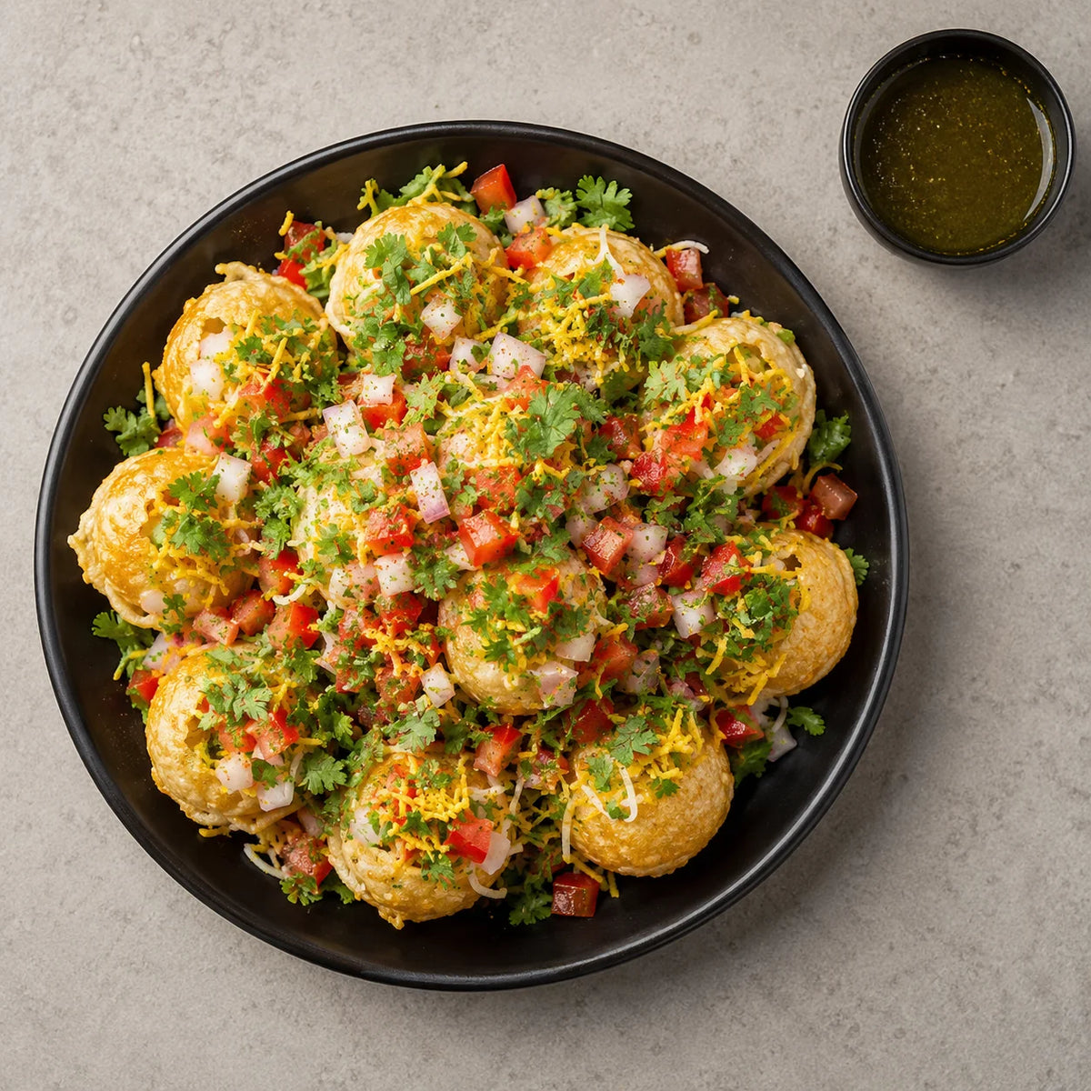 Spicy gol gappay chaat
