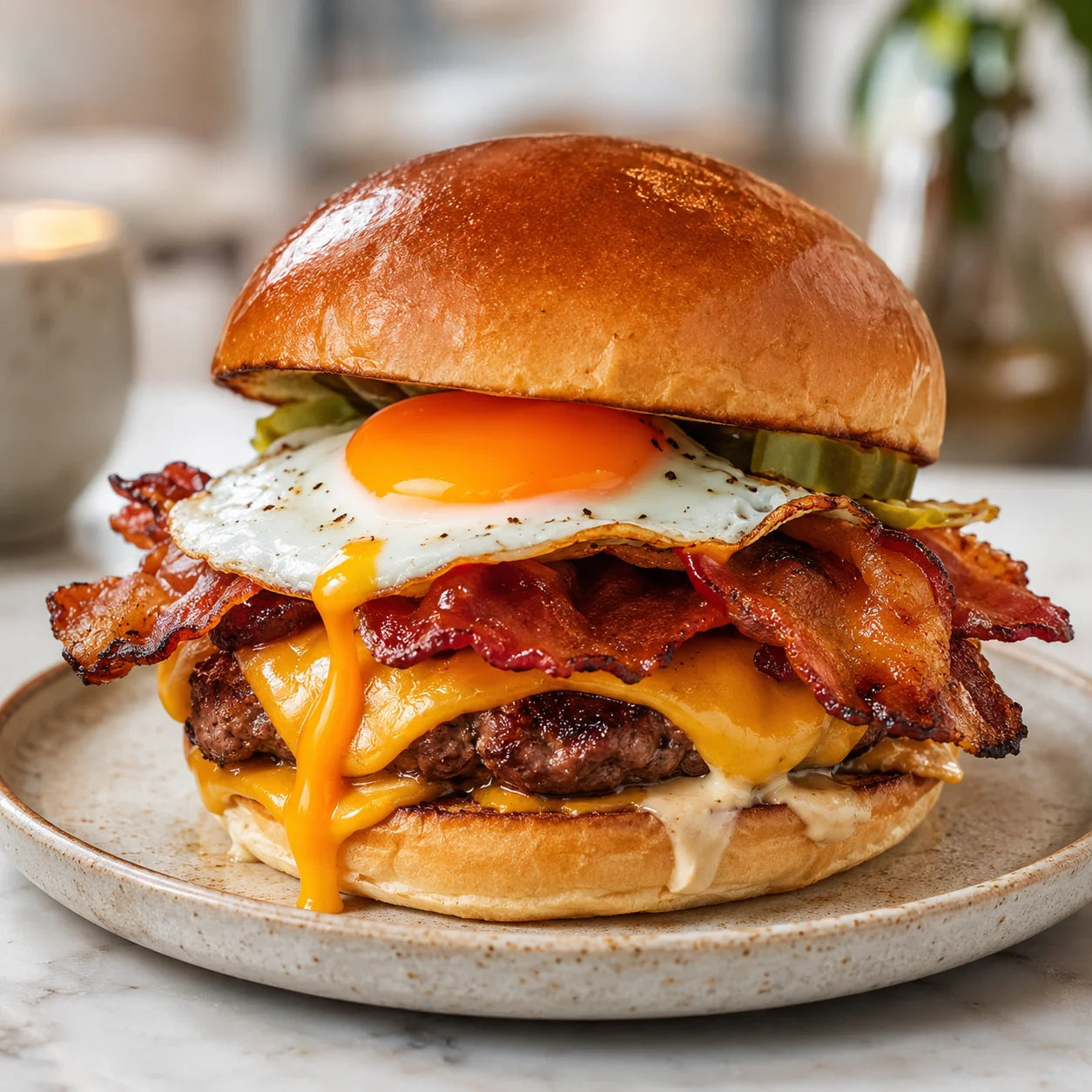 Spicy loaded burger
