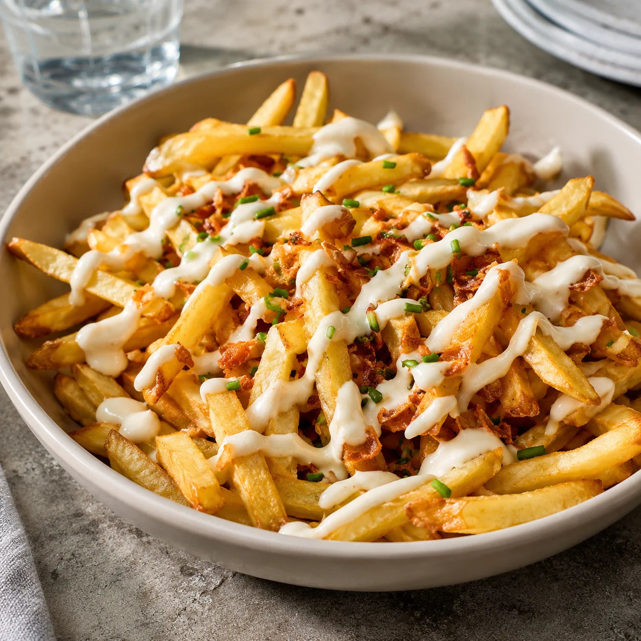 Spicy loaded fries
