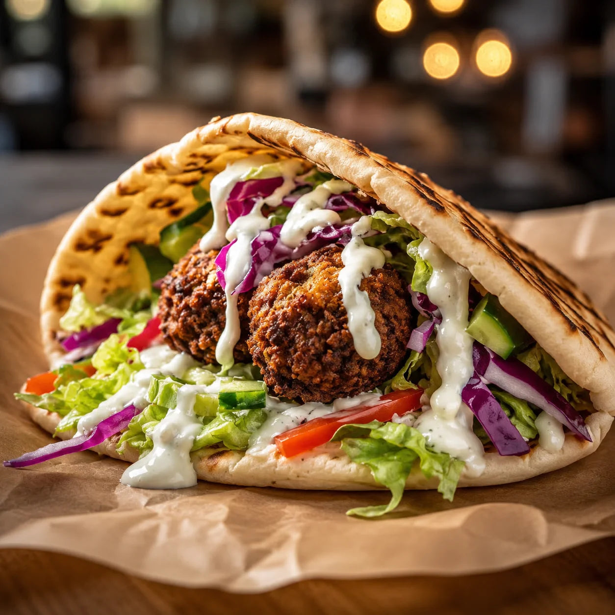 Vegetarian falafel wrap
